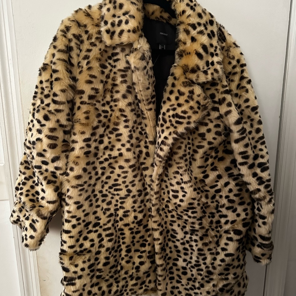 Forever 21 Leopard Print Teddy Jacket